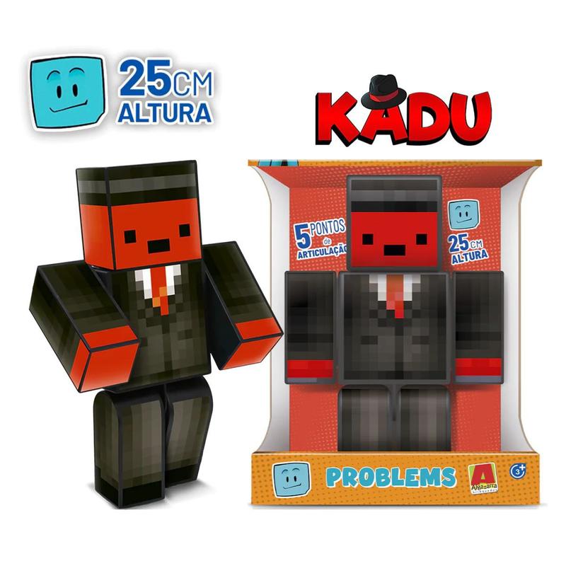 Kit c/ 3 Bonecos 25 cm Kadu Zoom Stick -Turma do Problems